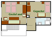 Landhof Zinkel - Grundriss Zimmer Gockel und Gegacker